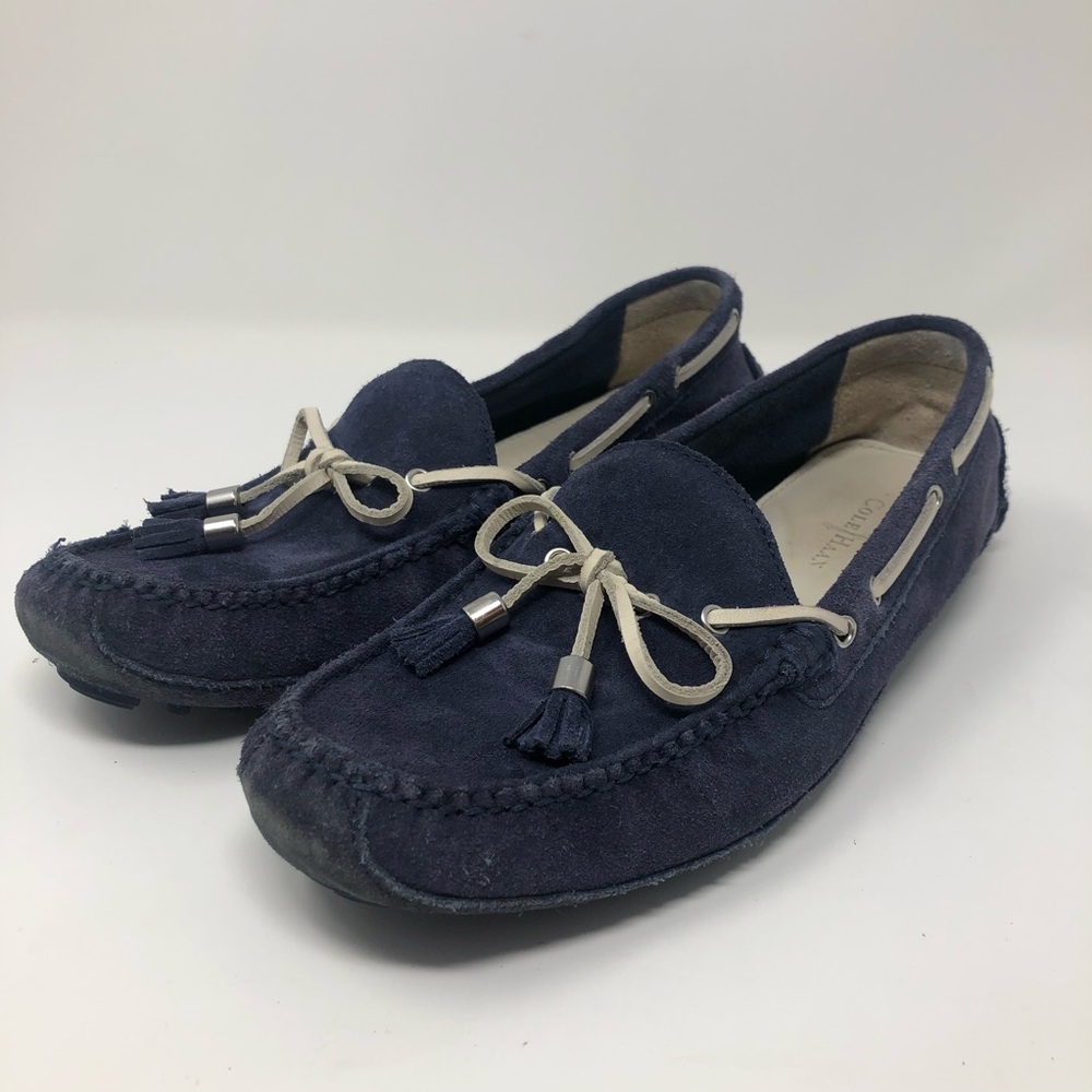 Cole Haan Grant Driving Moccasins Blue Suede 8.5 B